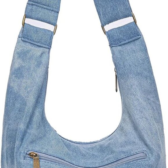 Women Hippie Crossbody Bag - Top Zip Large Capacity Canvas Sling Bag - Jacquard - Picture 2 of 6